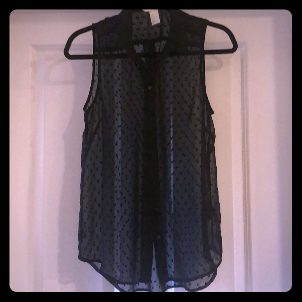 Sheer Black Pattern Tank